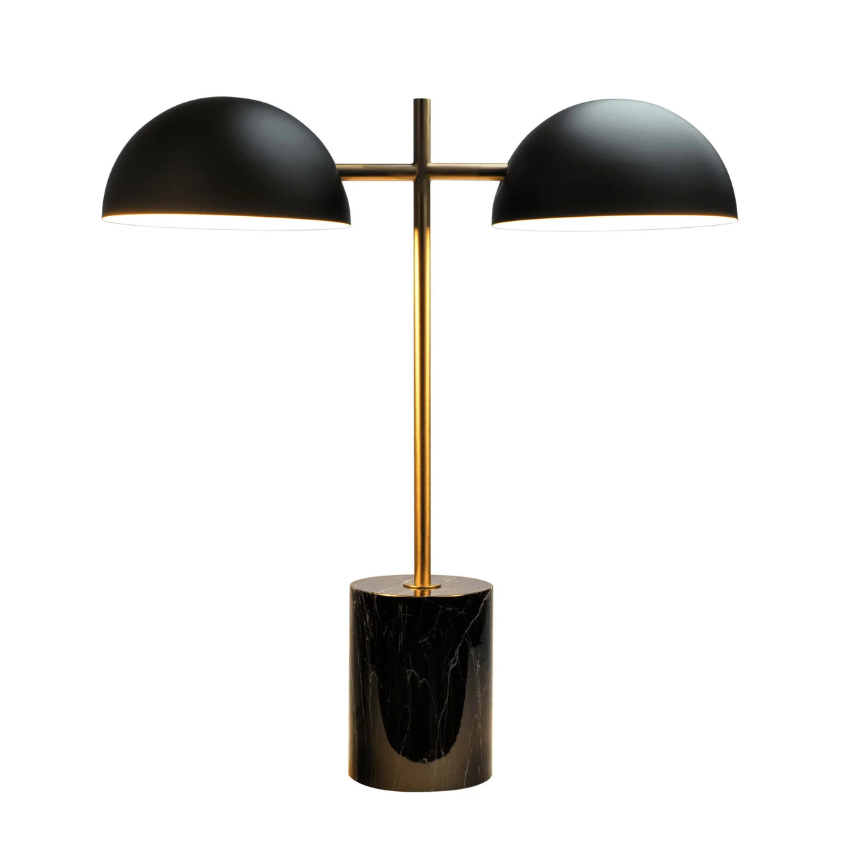 Nova - Hydro Table Lamp With On / Off Switch Double Lamp - Black / Gold / Marble - Furniture Home Direct