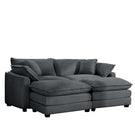 Modern Oversized Modular Cushion Sofa With Ottoman, Low Back, Deep Seating Sofa Set - Furniture Home Direct