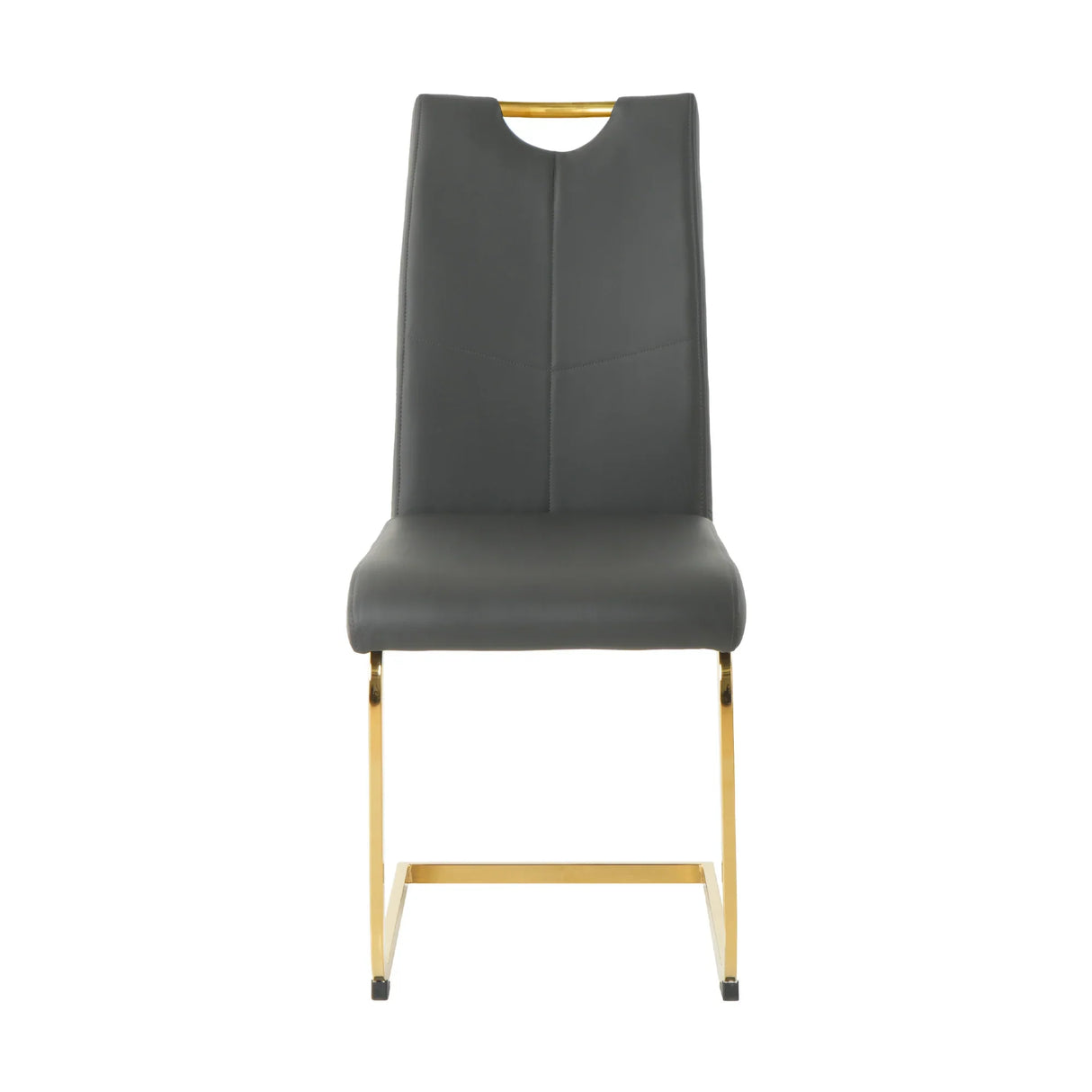 Dining Set Glass Table With Gold Frame Chairs Charcoal - Furniture Home Direct