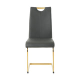 Dining Set Glass Table With Gold Frame Chairs Charcoal - Furniture Home Direct