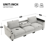 Sectional With Bluetooth Speaker Comfy Cloud Couch Set With Drop Down Table Cup Holders, USB Charger Storage Armrest Wide Seat Sofa - Furniture Home Direct