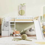 Loft Stairway Bed With 2 Drawers, Convertible Ladder And Slide - Furniture Home Direct