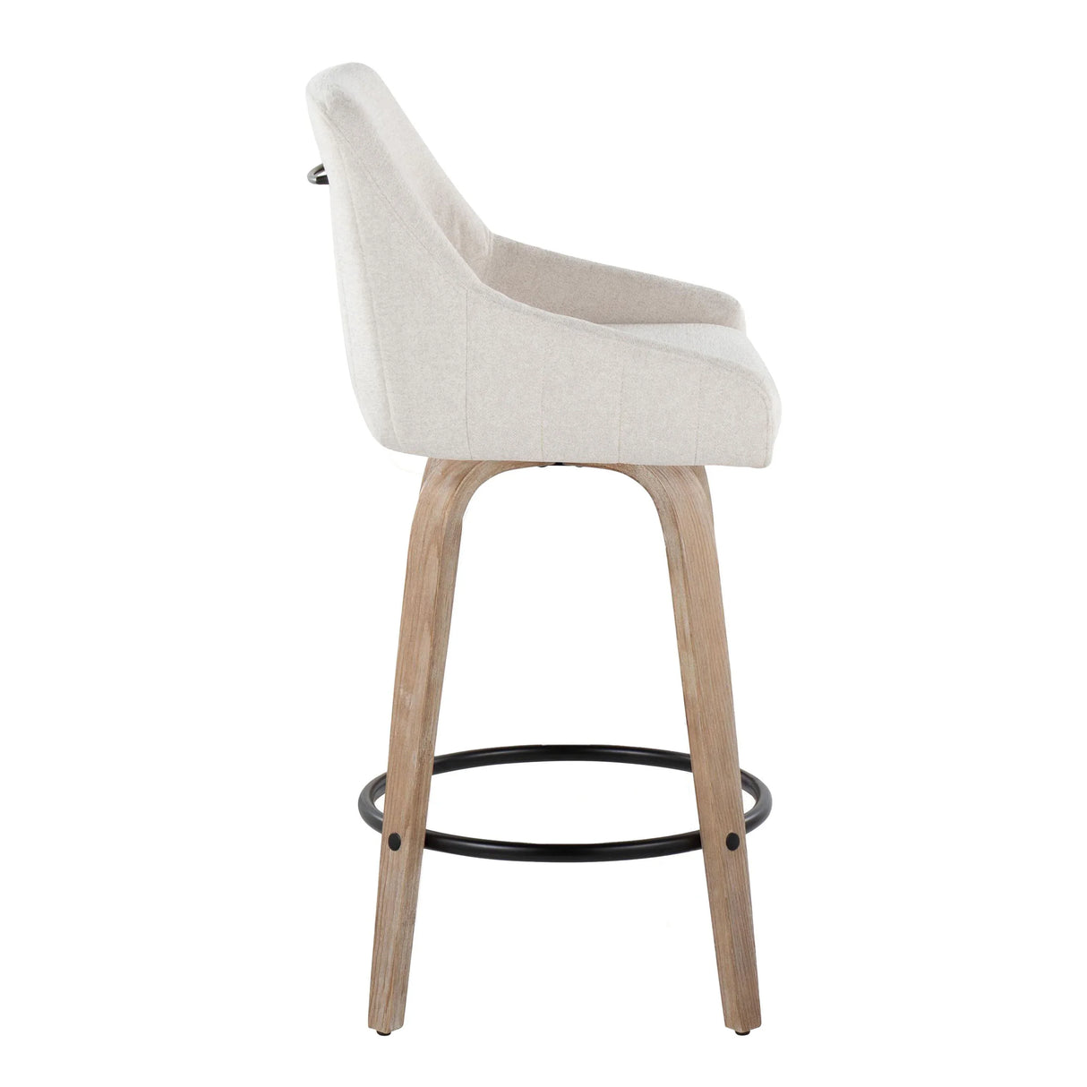 Hannah - Transitional Fixed Height Counter Stool With Swivel With Round Footrest (Set of 2) - Furniture Home Direct