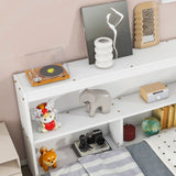 Floor Bed With L-Shaped Bookcases, Sliding Doors, Without Slats - Furniture Home Direct