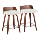 Maya - Mid Century Modern Fixed Height Counter Stool With Swivel With Square Footrest (Set of 2) - Furniture Home Direct