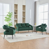 3 Piece Living Room Set, Loveseat & 2 Accent Chairs