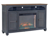 Americana - 66 In Fireplace TV Stand For TVs Up To 80" - Blue - Furniture Home Direct