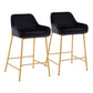 Daniella - Contemporary / Glam Fixed Height Counter Stool (Set of 2) - Furniture Home Direct