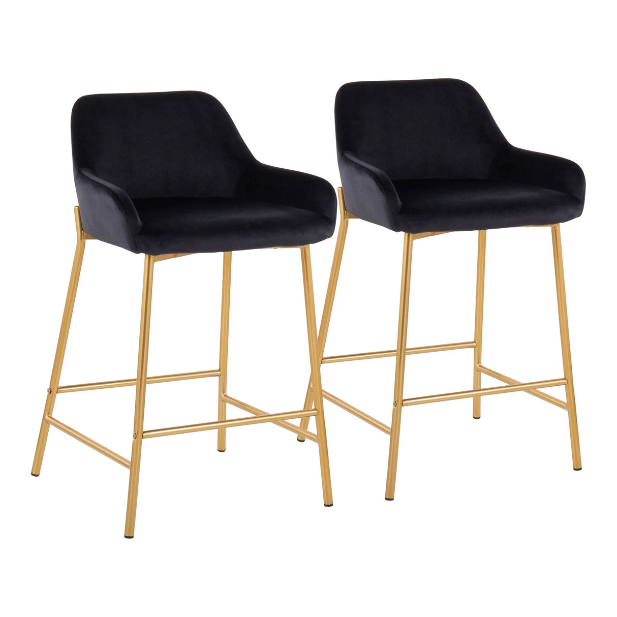 Daniella - Contemporary / Glam Fixed Height Counter Stool (Set of 2) - Furniture Home Direct