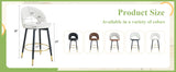 Counter Height Stools Upholstered Gold Footrest White - Furniture Home Direct