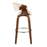 Symphony - Mid Century Modern Fixed Height Barstool With Swivel With Round Footrest (Set of 2) - Furniture Home Direct