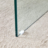 Faux Walnut Square Coffee Table with Tempered Glass Legs - Furniture Home Direct