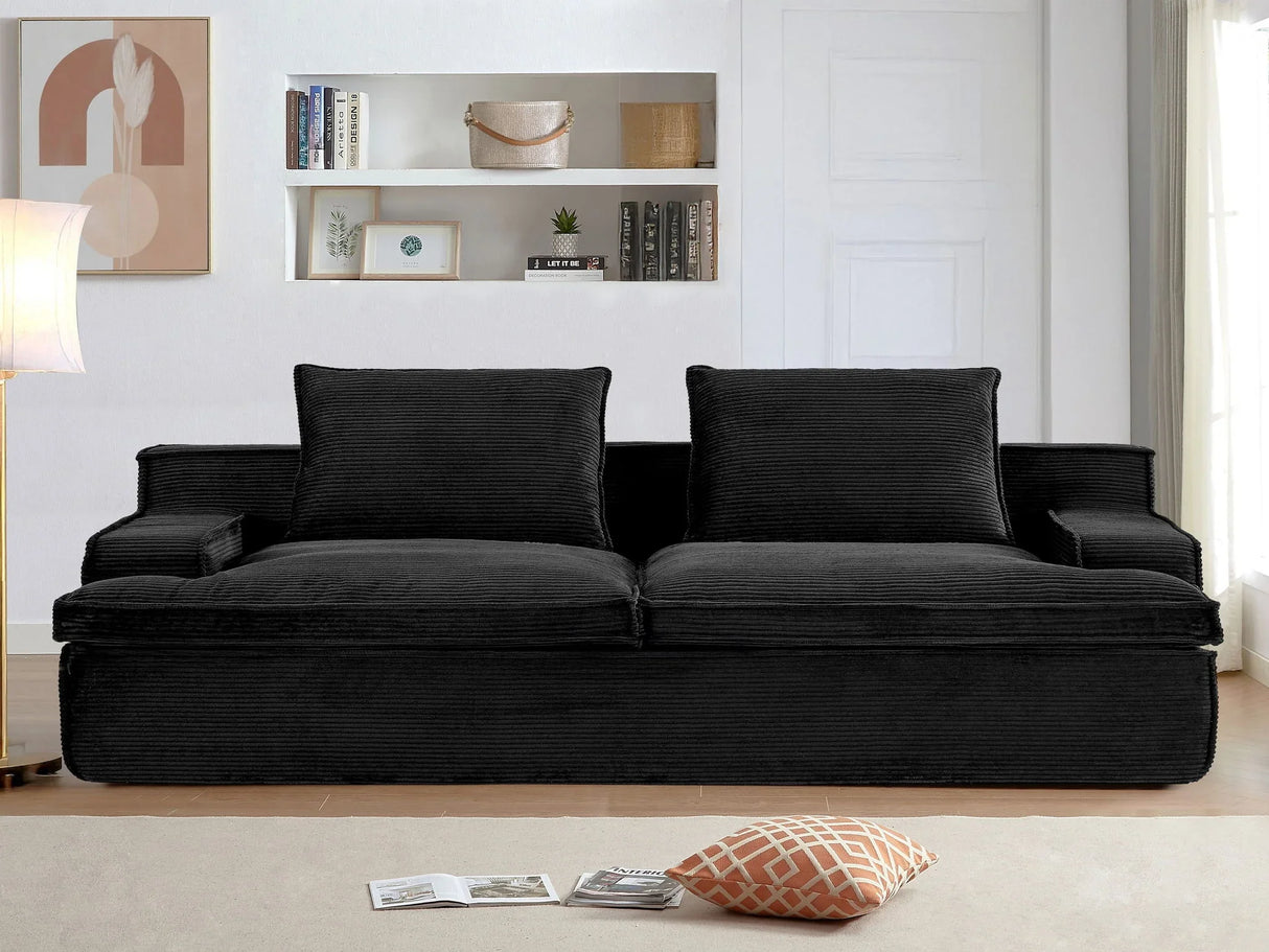 Nimbus - Oversized Full Foam 4 Seater Couch For Living Room Upholstered In Soft Corduroy, Wide Armrests - Furniture Home Direct