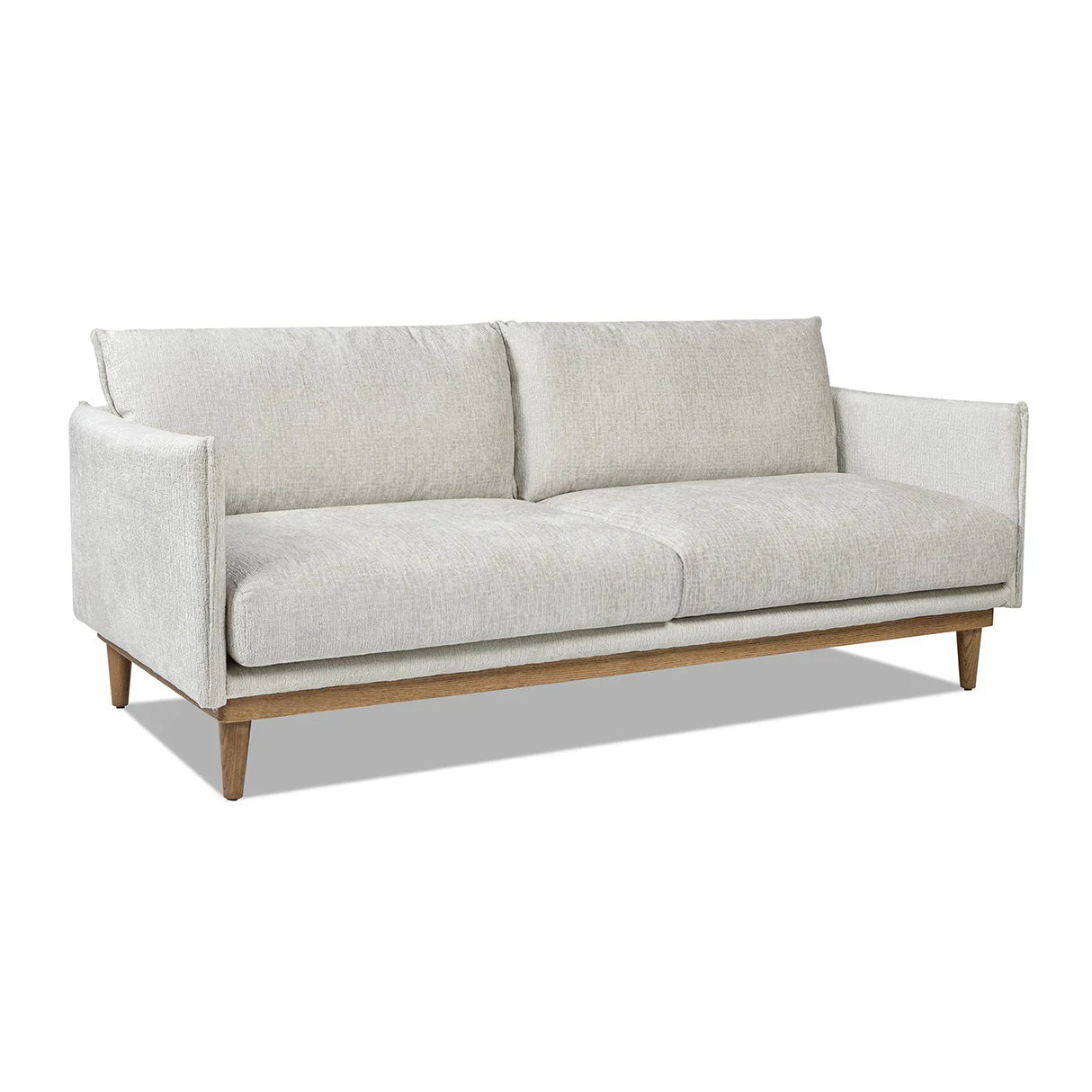 Haven - Flange Arm Oak Sofa - Marled Gray - Furniture Home Direct