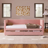Corduroy Daybed With Two Drawers And Wood Slat - Furniture Home Direct