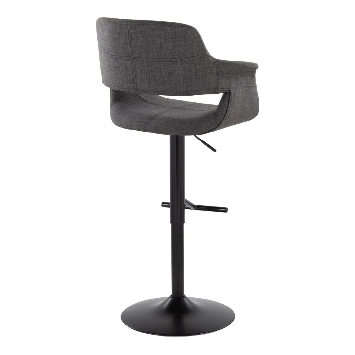 Vintage Flair - Mid Century Modern Adjustable Barstool With Straight T Footrest (Set of 2) - Furniture Home Direct