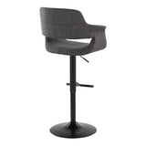 Vintage Flair - Mid Century Modern Adjustable Barstool With Straight T Footrest (Set of 2) - Furniture Home Direct