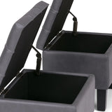 Dover - 3 Piece Storage Ottoman Contemporary Design - Furniture Home Direct