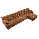 Sofa Set With Ottoman And Pillows, Textured, High Resilience Cushions - Furniture Home Direct
