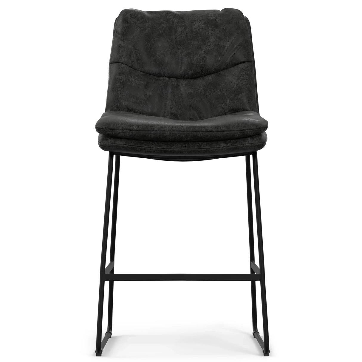 Counter Height Stools Cushioned Wood Metal Charcoal Gray - Furniture Home Direct