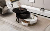 Nesting Coffee Tables Round Lift-Top Modern Black and White - Furniture Home Direct