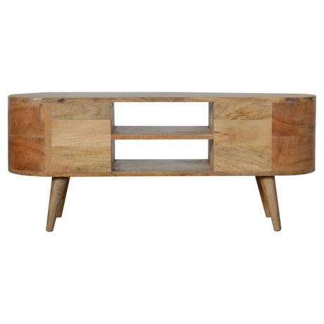 Rounded Entertainment Unit - Oak - Furniture Home Direct