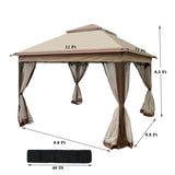 Outdoor Pop Up Gazebo Canopy With 2 Tier Soft Top And Removable Zipper Netting - Furniture Home Direct