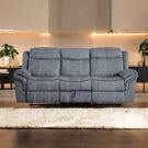 Zubaida - Two Tone Velvet Recliner Sofa With USB Port Drop Down Table - Furniture Home Direct