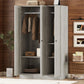 3 Door Shutter Wardrobe With Shelves - Furniture Home Direct