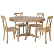 Modern Dining Table Set For 4, Round Table And 4 Kitchen Room Chairs, 5 Piece Kitchen Table Set For Dining Room, Dinette, Breakfast Nook - Furniture Home Direct