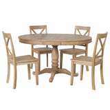 Modern Dining Table Set For 4, Round Table And 4 Kitchen Room Chairs, 5 Piece Kitchen Table Set For Dining Room, Dinette, Breakfast Nook - Furniture Home Direct