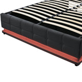 Queen Platform Bed Tufted Upholstered Storage Led Black - Furniture Home Direct