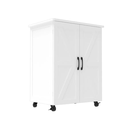 Exquisite Craftsmanship Rice Door Storage Cabinet, Large Capacity - White - Furniture Home Direct