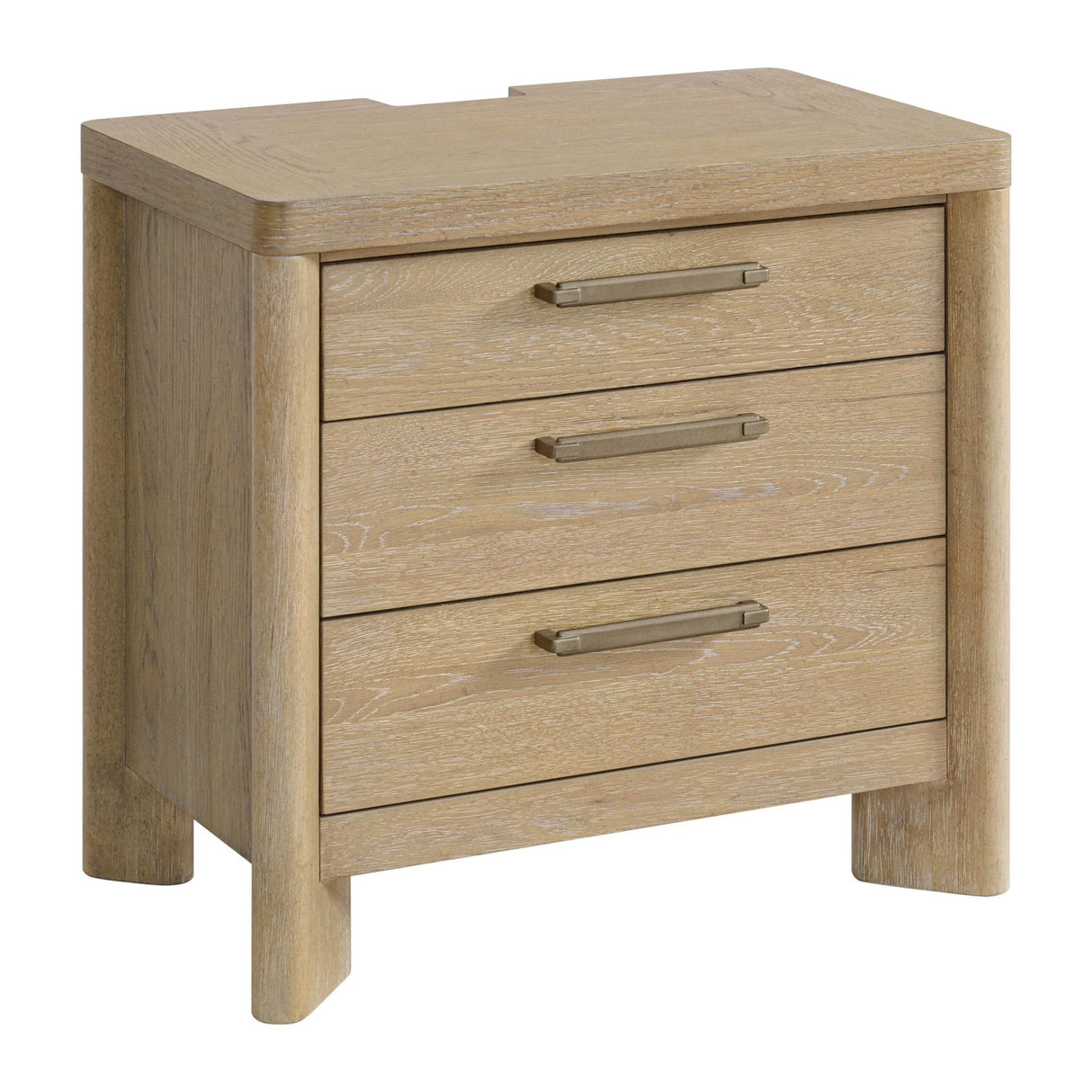 Clove - 3 Drawer Nightstand - Tan - Furniture Home Direct