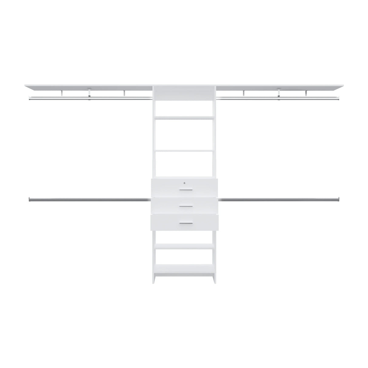 Closet System With 3 Drawers And 5 Shelves Modular White - Furniture Home Direct