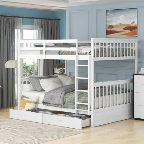 Bunk Bed With Ladders And 2 Storage Drawers - Furniture Home Direct