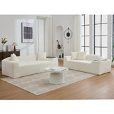 2 Piece Boucle Cloud Living Room Set, Beige - Furniture Home Direct