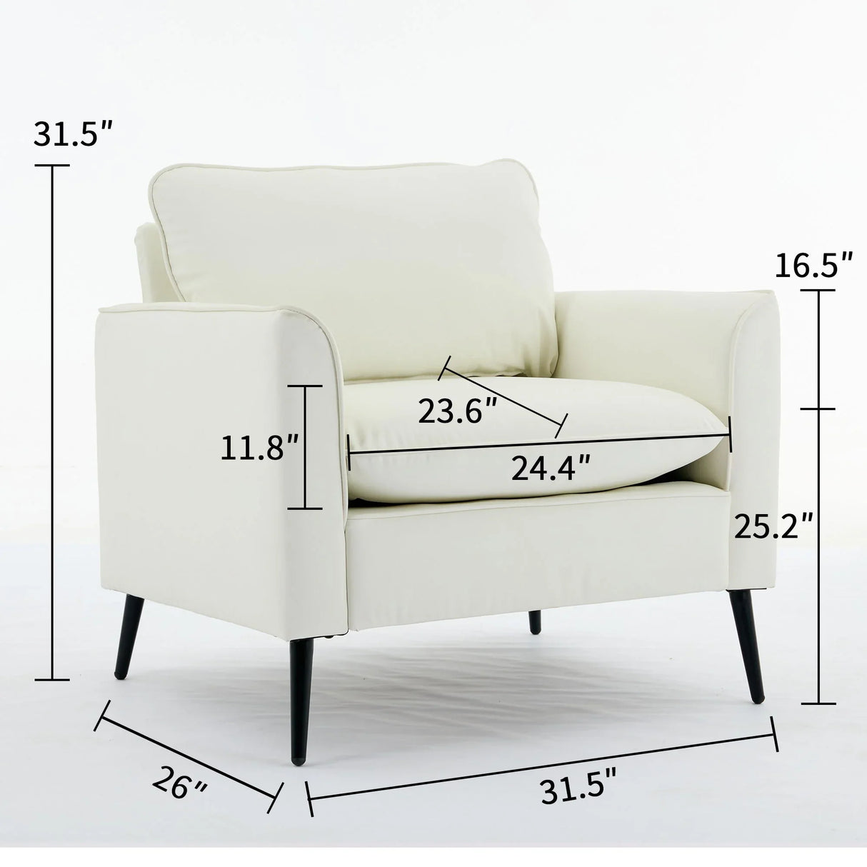 Nordic Retro Light Luxury Upholstered Sofa Chair - Furniture Home Direct
