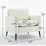 Nordic Retro Light Luxury Upholstered Sofa Chair - Furniture Home Direct