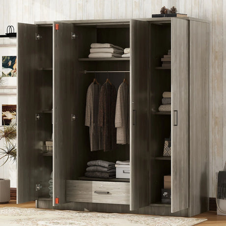 4 Door Wardrobe With 1 Drawer - Furniture Home Direct