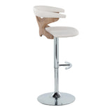 Gardenia - Contemporary Adjustable Barstool With Swivel / Rounded T Footrest (Set of 2) - Furniture Home Direct