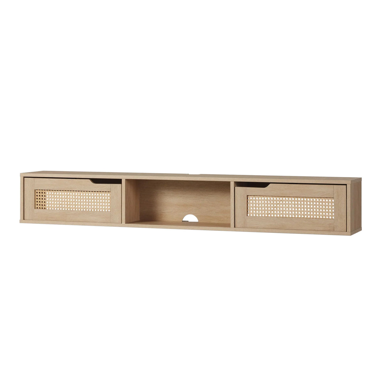 Modern Rattan Door Floating TV Stand For TVs Up To 65" - Furniture Home Direct
