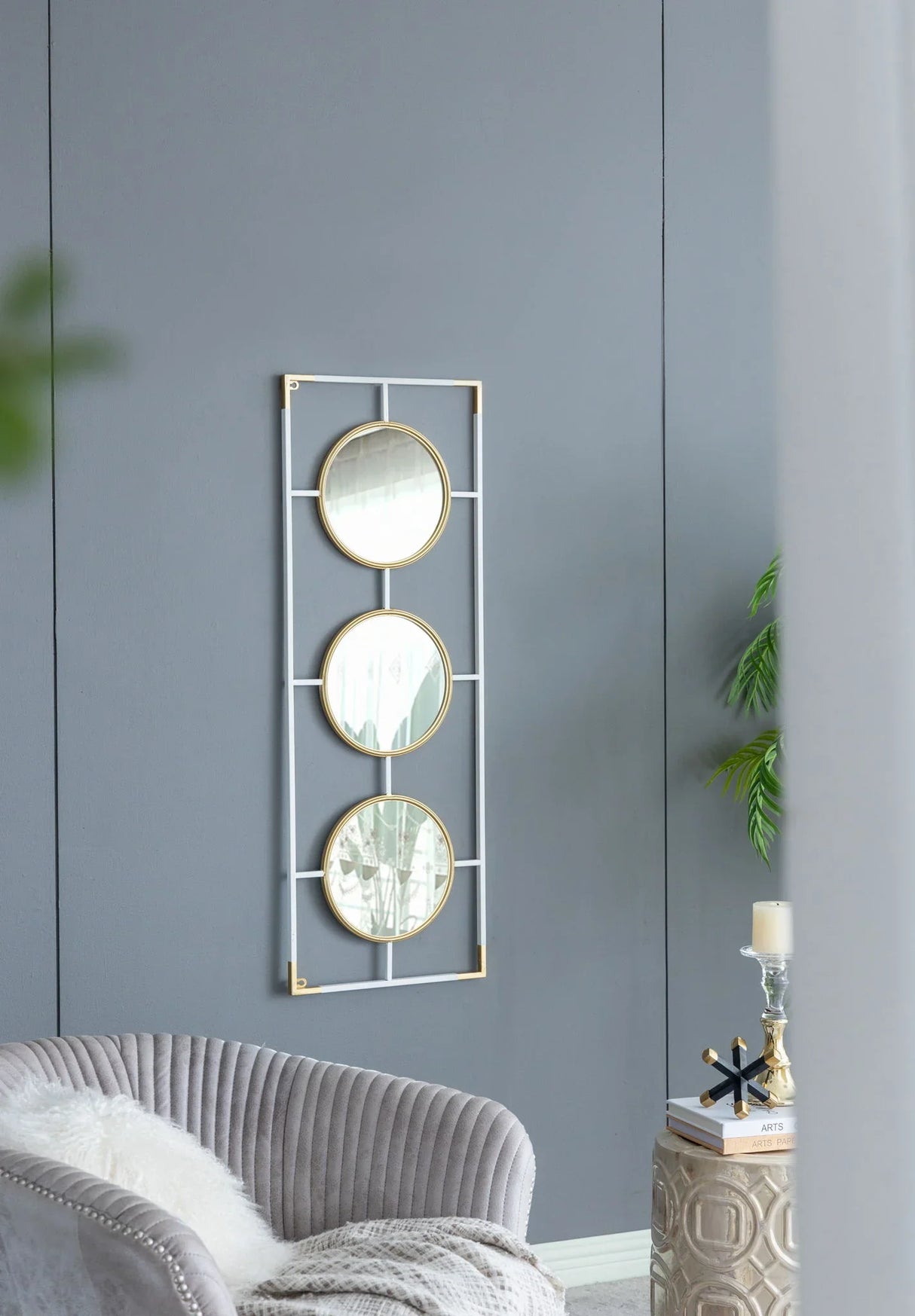 3 Mirror Piece Wall Mirror InRectangular Frame, Home Wall Decor For Bedroom Living Room - Furniture Home Direct
