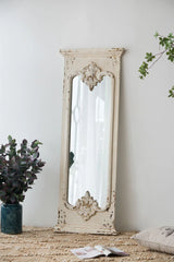 Full Length Mirror With Solid Wood Frame, Floor Mirror For Living Room Bedroom Entryway - White - Furniture Home Direct