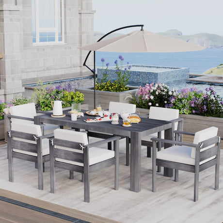 7 Piece Patio Dining Table Set - Furniture Home Direct