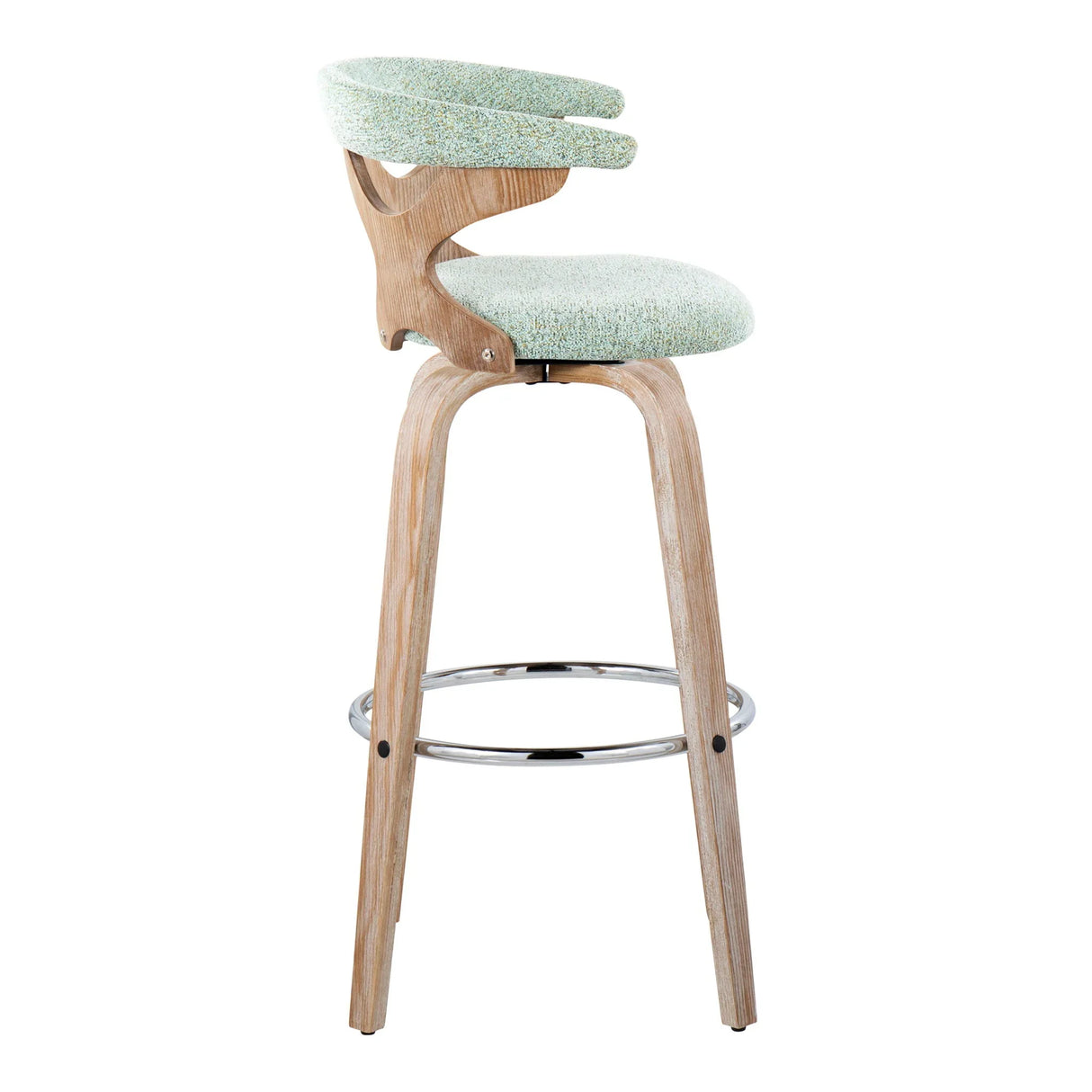 Gardenia - Contemporary Fixed Height Barstool With Swivel With Round Footrest (Set of 2) - Furniture Home Direct