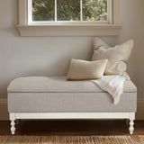 Tufted Storage Bench With Soft Close Lid - Light Gray / Cream - Furniture Home Direct