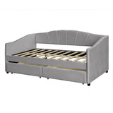 Upholstered Daybed With Two Drawers And Wood Slat - Furniture Home Direct