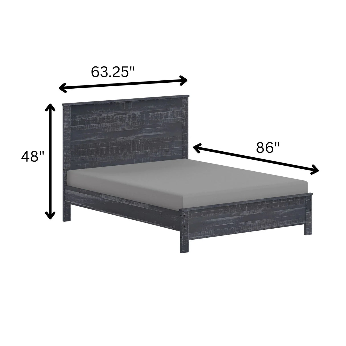 Albany - Bed Frame With Headboard, Heavy Duty Modern Rustic Design - Furniture Home Direct