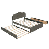 Platform Bed Upholstered With Storage Drawers Trundle Gray - Furniture Home Direct